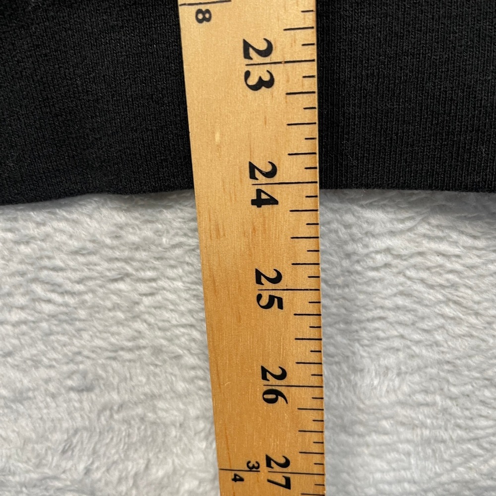 PINK Victoria's Secret Zip Hoodie Women Medium Black Sherpa Hood white Stripe - Picture 8 of 11